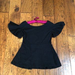 effie's heart black short sleeve flair shirt. Pockets!